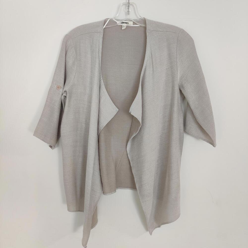 Koton Women's Open Front Lighweight Cardigan Blazer Size US 4 Old Money